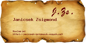 Janicsek Zsigmond névjegykártya
